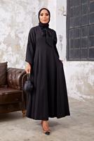 Vêtements hijab NOIR COSTUME 2 PIÈCES AVEC ROBE À VOLANTS 7110