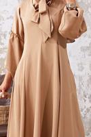 Vêtements hijab BRUN COSTUME 2 PIÈCES AVEC ROBE À VOLANTS 7110