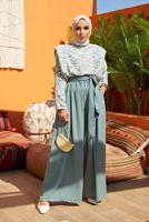 Hijab clothing GREEN ZEBRA PRINTED 2-PIECE SUIT WITH PANTS 50000  