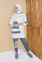 Hijab clothing BLUE STRIPED TRACKSUIT SET WITH PANTS 11402 