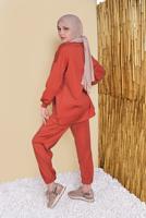 Vêtements hijab ORANGE COSTUME 2 PIÈCES AVEC PANTALON DÉTAIL SMOKING 57402