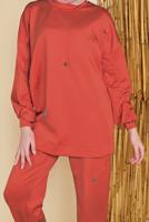 Vêtements hijab ORANGE COSTUME 2 PIÈCES AVEC PANTALON DÉTAIL SMOKING 57402