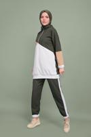 Vêtements hijab KAKI ENSEMBLE SURVÊTEMENT ZIPPÉ 3 COULEURS T 0066