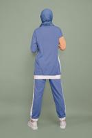 Tesettür giyim LACİVERT ÜÇ RENKLİ FERMUAR YAKALI TAKIM T 0066