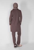 Vêtements hijab BRUN ENSEMBLE SURVÊTEMENT IMPRIMÉ PIERRE AVEC PANTALON 0307 