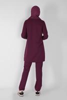 Vêtements hijab PRUNE ENSEMBLE SURVÊTEMENT IMPRIMÉ PIERRE AVEC PANTALON 0307 