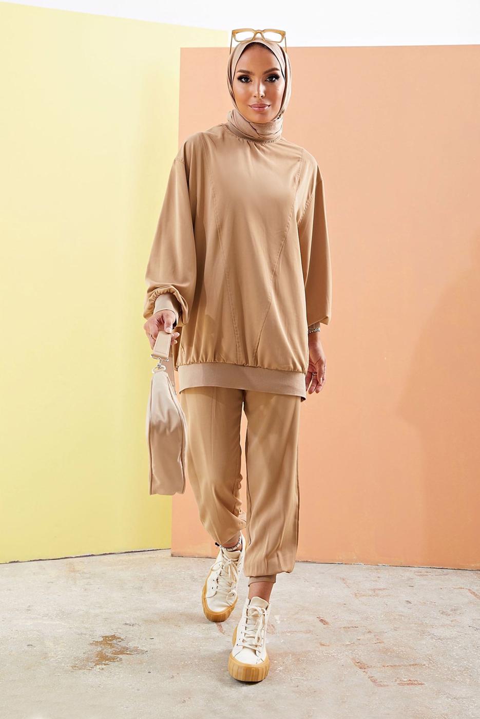 Hijab clothing MINK BOOTH 2-PIECE PANTS SUIT WITH ELASTIC CUFFS 0310 