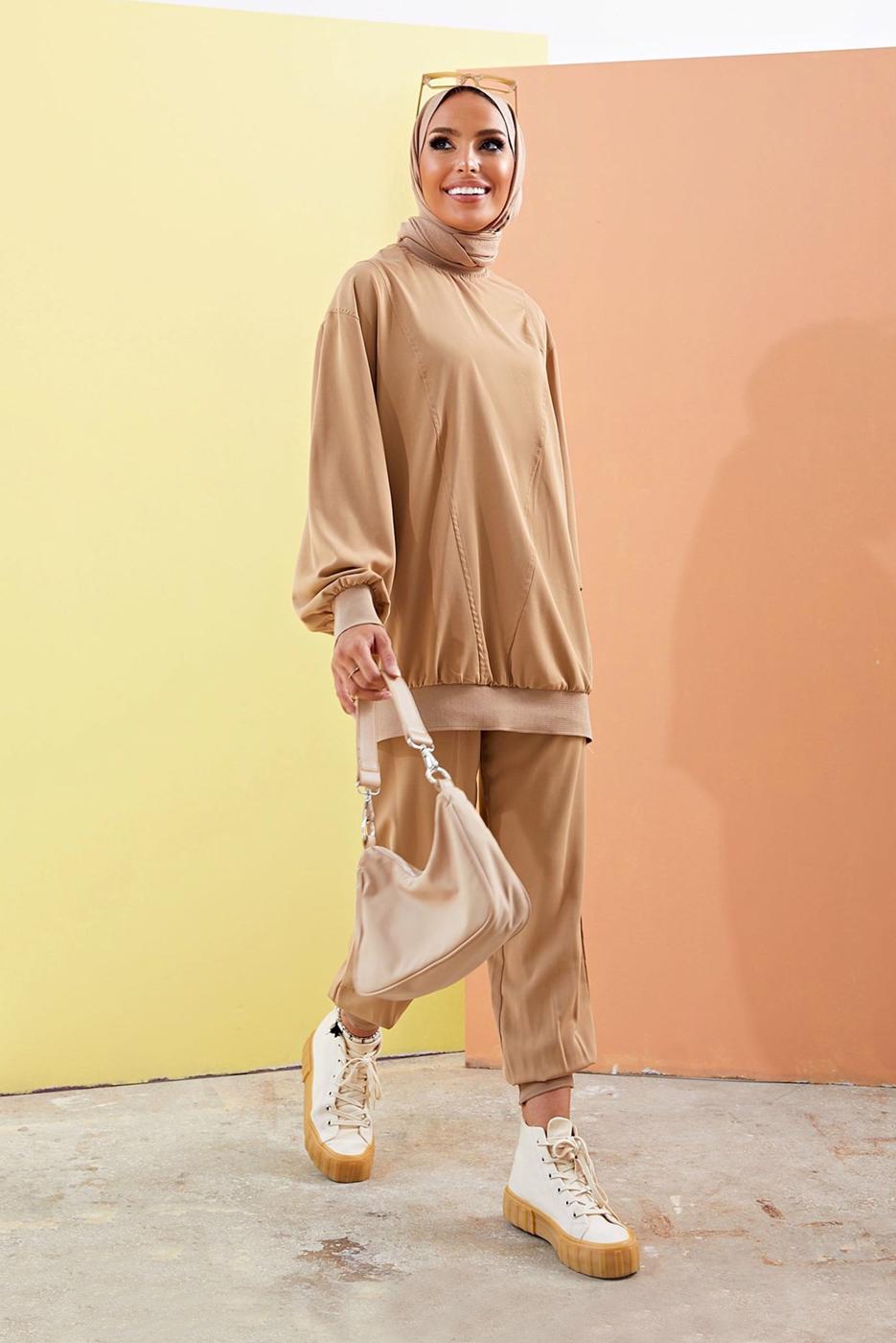 Hijab clothing MINK BOOTH 2-PIECE PANTS SUIT WITH ELASTIC CUFFS 0310 