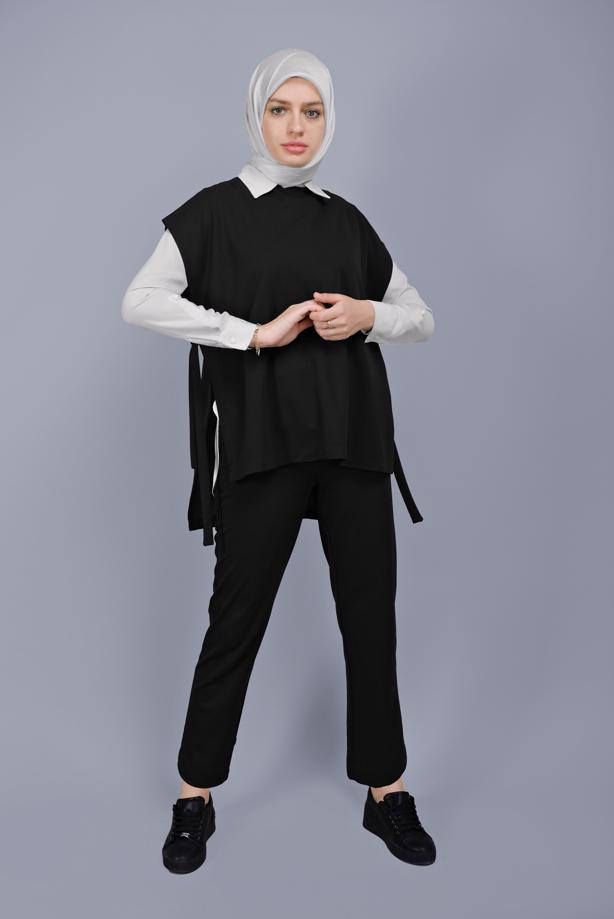 Hijab clothing  TIE DETAIL PANTS SUIT 352  - TRENDTESETTÜR