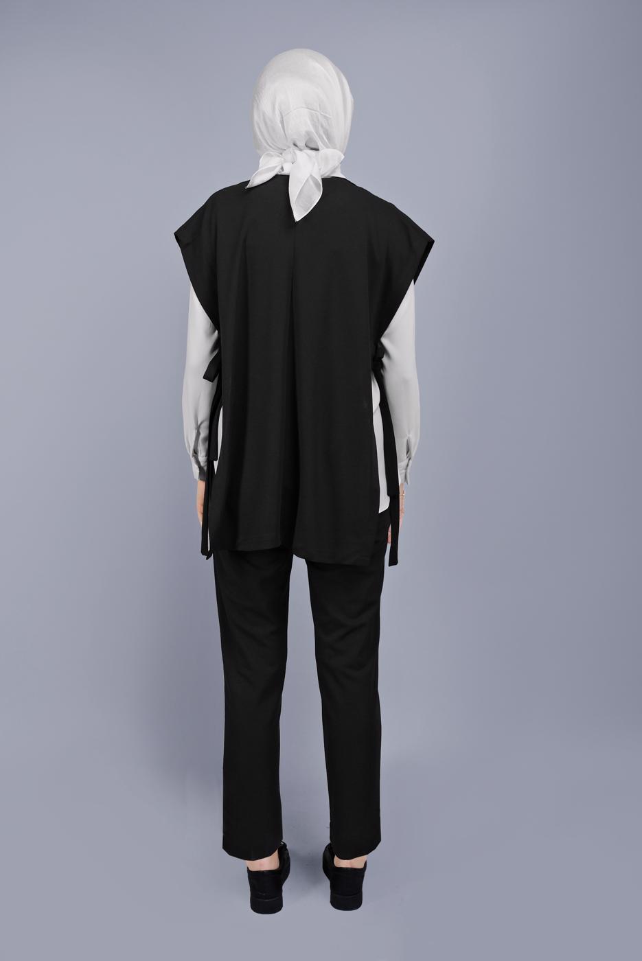 Hijab clothing BLACK TIE DETAIL PANTS SUIT 352 