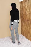 Tesettür giyim GRİ ÜÇ RENK ŞERİTLİ EŞOFMAN TAKIM  0455 