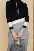 Tesettür giyim GRİ ÜÇ RENK ŞERİTLİ EŞOFMAN TAKIM  0455 