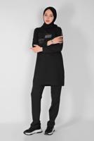 Hijab clothing BLACK STONE PRINTED 2-PIECE TRACKSUIT SET WITH PANTS 1307 