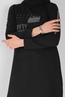 Hijab clothing BLACK STONE PRINTED 2-PIECE TRACKSUIT SET WITH PANTS 1307 