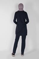 Vêtements hijab BLEU MARINE ENSEMBLE DE SURVÊTEMENT 2 PIÈCES AVEC PANTALON IMPRIMÉ PIERRE 1307
