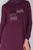 Vêtements hijab PRUNE ENSEMBLE DE SURVÊTEMENT 2 PIÈCES AVEC PANTALON IMPRIMÉ PIERRE 1307