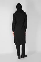 Vêtements hijab NOIR ENSEMBLE DE SURVÊTEMENT ZIPPÉ IMPRIMÉ PIERRE AVEC PANTALON 2307