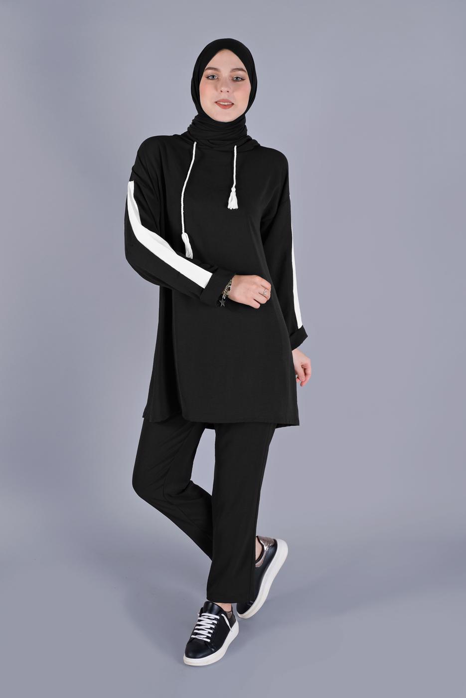 Hijab clothing BLACK T 2766 NSS-2&prime;Lİ PANT. TAKIM