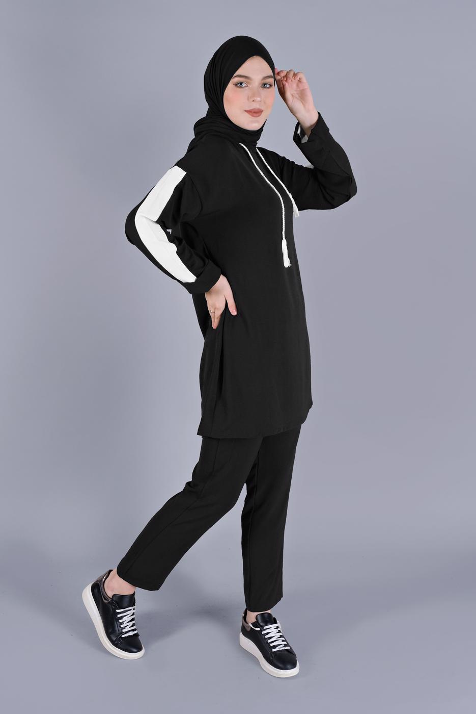 Hijab clothing BLACK T 2766 NSS-2&prime;Lİ PANT. TAKIM