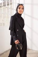 Hijab clothing BLACK DOUBLE BREASTED 2-PIECE SUIT WITH PANTS 2900 