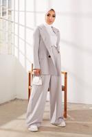 Tesettür giyim GRİ KRUVAZE YAKA İKİLİ PANT. TAKIM 2900 