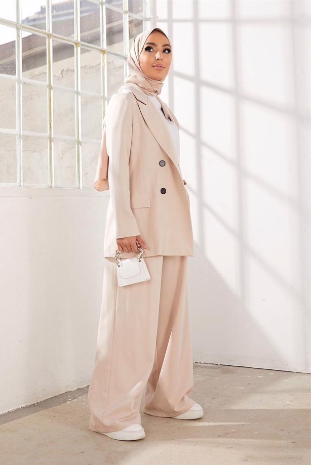 Hijab clothing  DOUBLE BREASTED 2-PIECE SUIT WITH PANTS 2900  - TRENDTESETTÜR