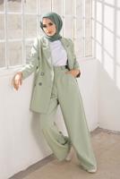 Hijab clothing GREEN DOUBLE BREASTED 2-PIECE SUIT WITH PANTS 2900 