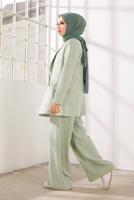 Hijab clothing GREEN DOUBLE BREASTED 2-PIECE SUIT WITH PANTS 2900 