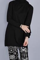 Tesettür giyim SİYAH DESENLİ PANTOLONLU TAKIM  3176