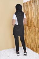 Vêtements hijab NOIR ENSEMBLE SURVÊTEMENT IMPRIMÉ AVEC PANTALON 4555