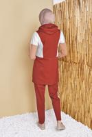 Vêtements hijab BRUN ENSEMBLE SURVÊTEMENT IMPRIMÉ AVEC PANTALON 4555