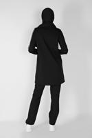 Vêtements hijab NOIR ENSEMBLE DE SURVÊTEMENT À RAYURES AVEC PANTALON 4719