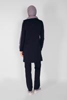 Vêtements hijab BLEU MARINE ENSEMBLE DE SURVÊTEMENT À RAYURES AVEC PANTALON 4719