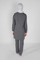 Tesettür giyim GRİ ŞERİT DETAYLI  PANTOLONLU EŞOFMAN TAKIM 4719  