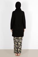 Tesettür giyim SİYAH ÇİÇEK DESENLİ İKİLİ PANT TAKIM 5176 