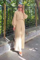 Hijab clothing MINK MANDARIN COLLAR SUIT T 6810 