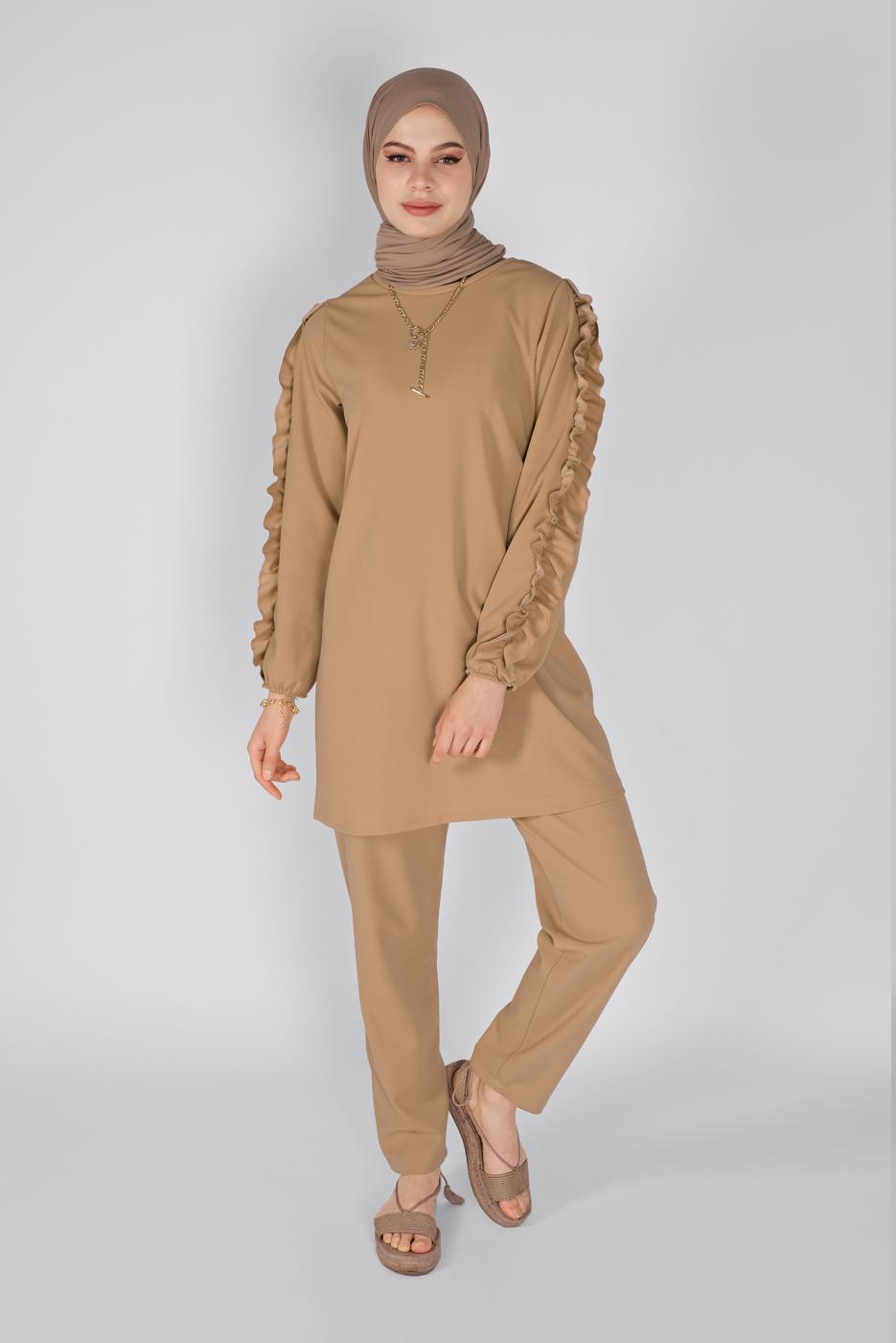 Vêtements hijab BRUN COSTUME PANTALON 6956 