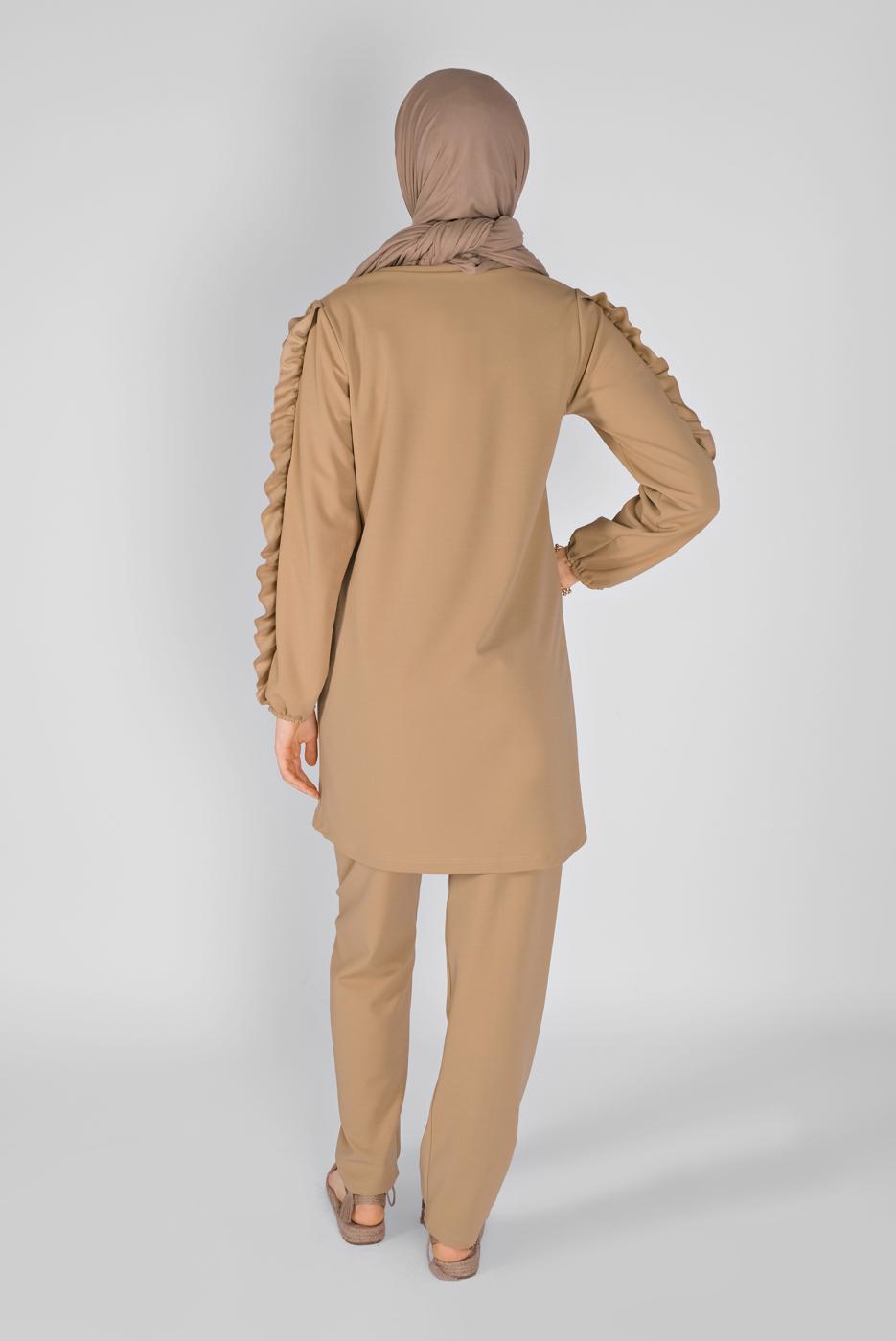 Vêtements hijab BRUN COSTUME PANTALON 6956 