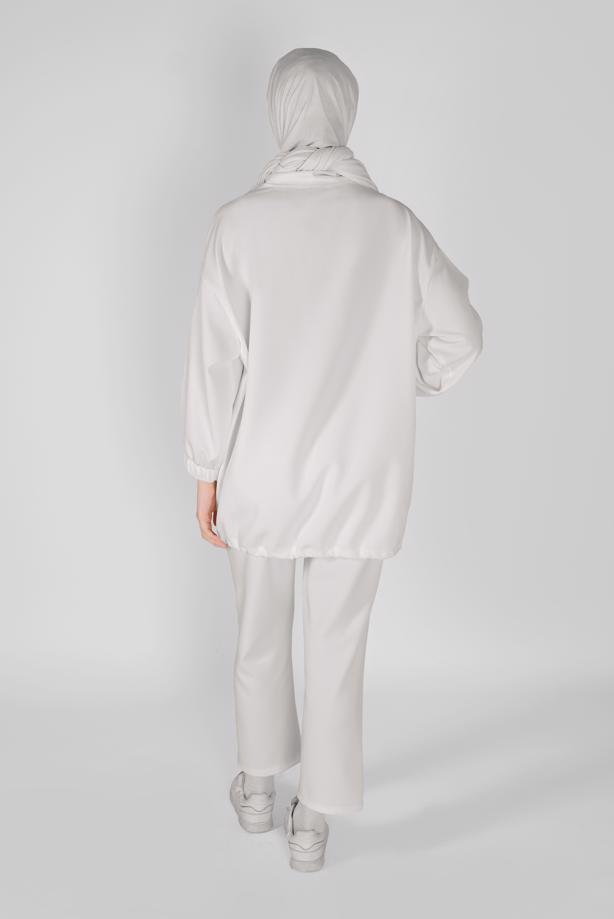 Vêtements hijab  ZIPPERED PANTS SUIT WITH SMOCKING HEM 7607  - TRENDTESETTÜR