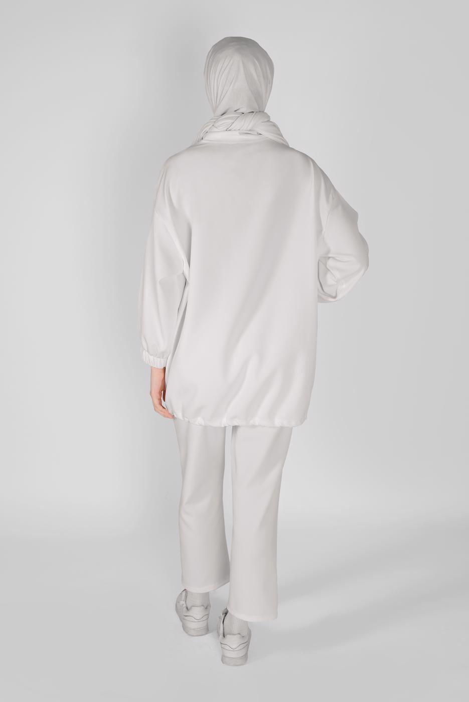 Vêtements hijab BLANC COSTUME PANTALON ZIPPÉ 7607