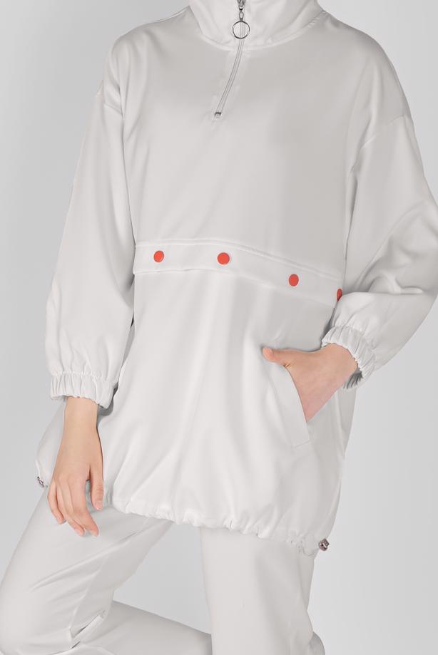 Vêtements hijab  ZIPPERED PANTS SUIT WITH SMOCKING HEM 7607  - TRENDTESETTÜR