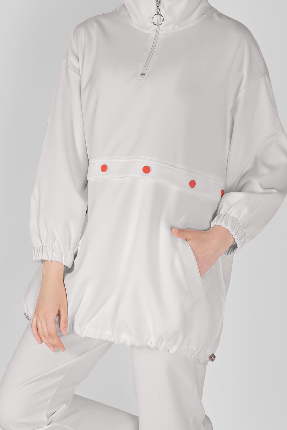 Vêtements hijab BLANC COSTUME PANTALON ZIPPÉ 7607