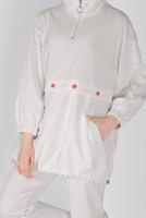 Tesettür giyim BEYAZ FERMUARLI ETEK UCU BÜZGÜLÜ PANT. TAKIM 7607 