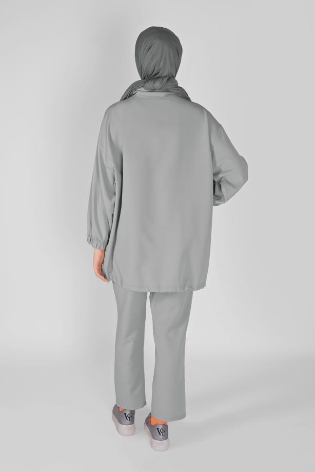 Vêtements hijab  ZIPPERED PANTS SUIT WITH SMOCKING HEM 7607  - TRENDTESETTÜR