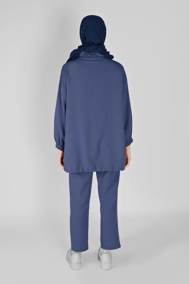 Vêtements hijab  ZIPPERED PANTS SUIT WITH SMOCKING HEM 7607  - TRENDTESETTÜR