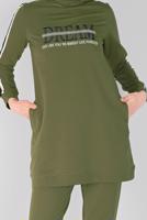 Vêtements hijab VERT ENSEMBLE DE SURVÊTEMENT AVEC BRODERIE AVEC PANTALON 7619