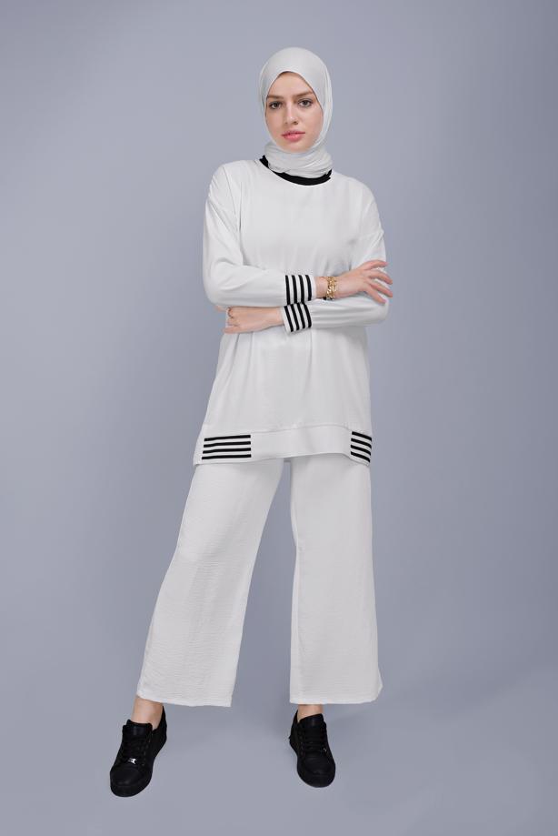 Vêtements hijab  STRIPED TROUSERS SUIT  8131 - TRENDTESETTÜR