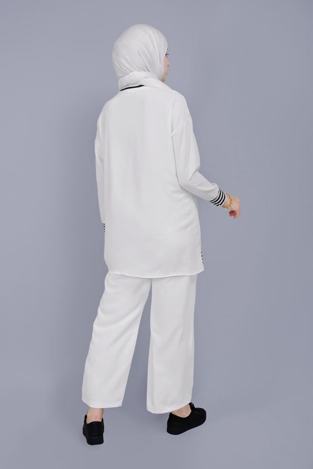 Vêtements hijab  STRIPED TROUSERS SUIT  8131 - TRENDTESETTÜR