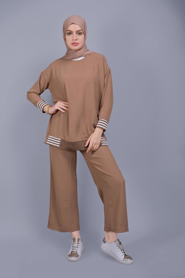 Vêtements hijab  STRIPED TROUSERS SUIT  8131 - TRENDTESETTÜR