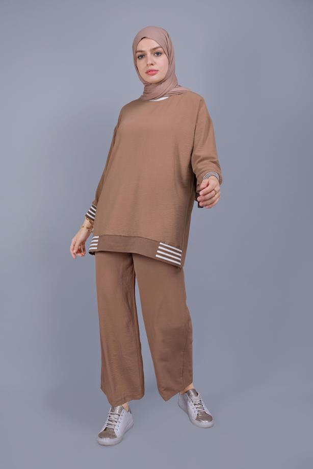 Vêtements hijab  STRIPED TROUSERS SUIT  8131 - TRENDTESETTÜR